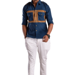 Lapis Blue Hunt in Style Shirt | Premium Men's Sportswear | Classic Outdoor Design | Comfortable Cotton Fabric | Size 36-44